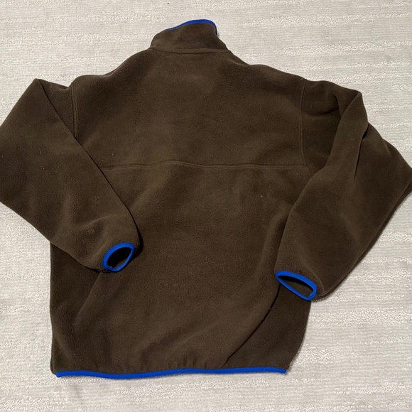 Patagonia Synchilla Mens Medium Brown Blue Snap-T Fleece Pullover - Picture 7 of 7